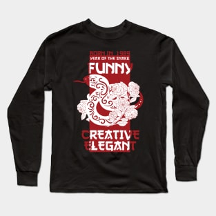 Floral snake Tee design year of the snake Long Sleeve T-Shirt